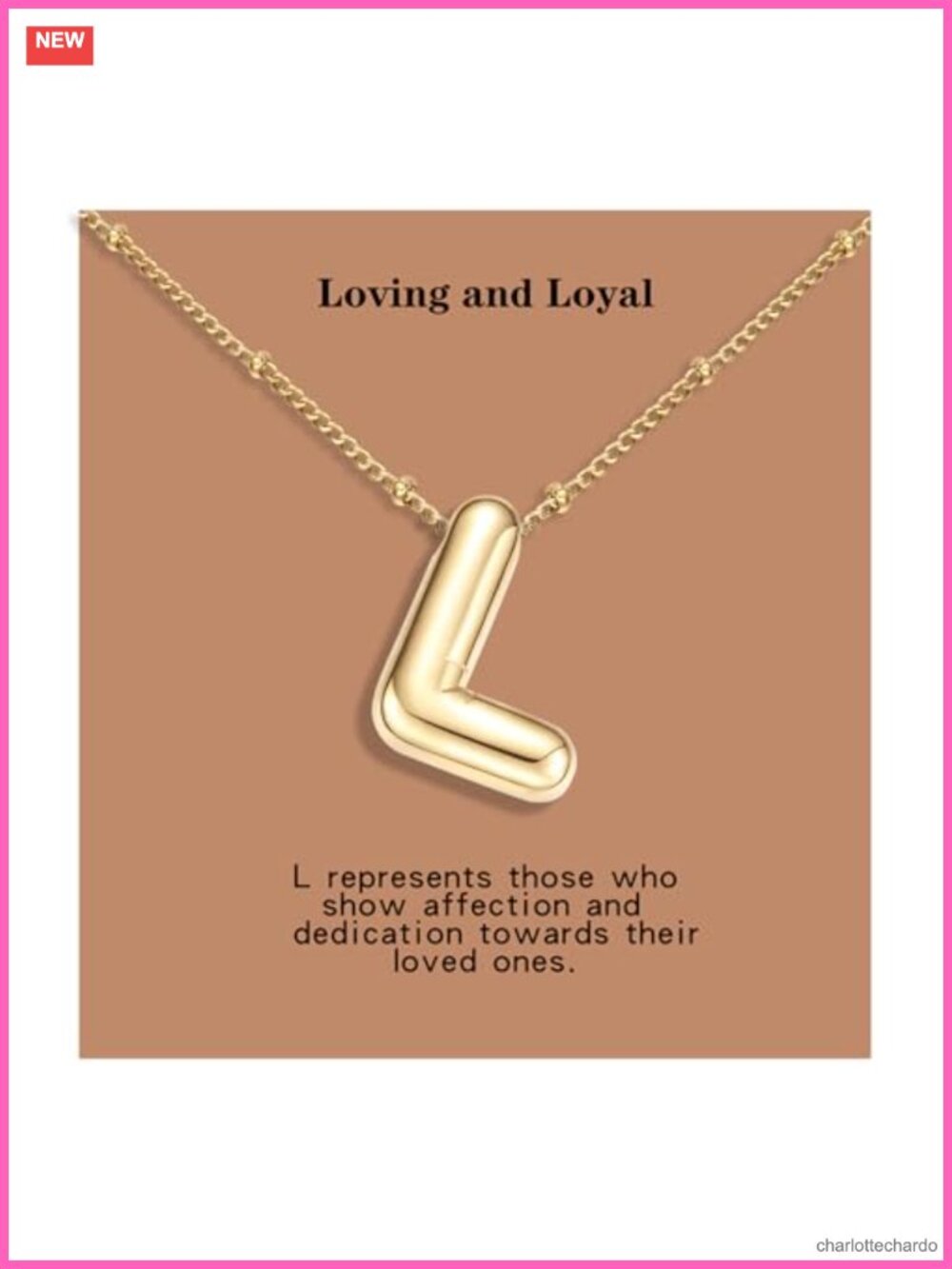 Chunky Bubble Letter Initial Necklace Gold Plated Adjustable Gift